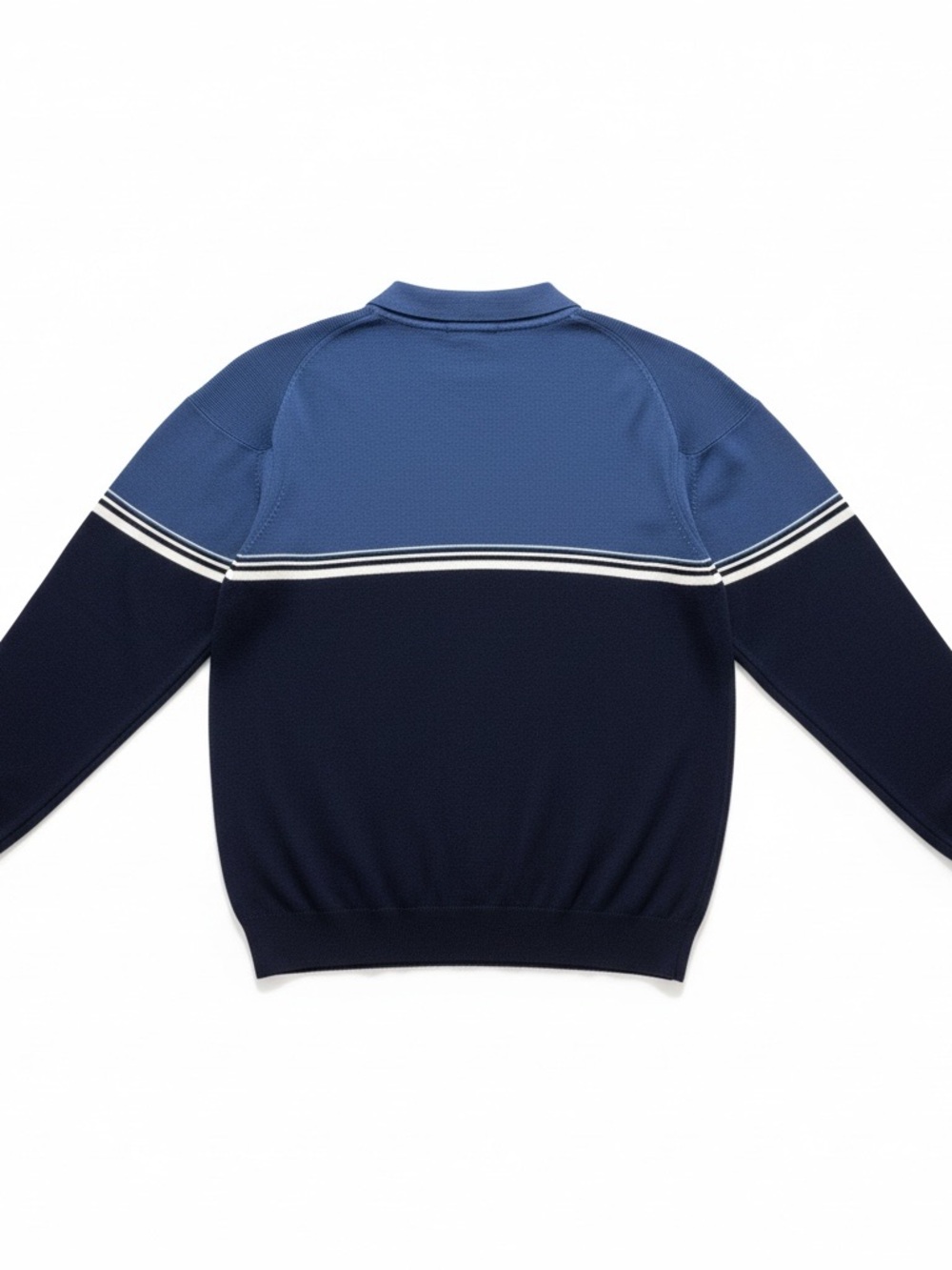 Eddie Bauer Two-Tone Blue & Navy Long-Sleeve Polo - Picture 3 of 5